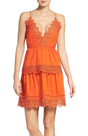 Women's Bardot Sophia Peplum Dress - Orange