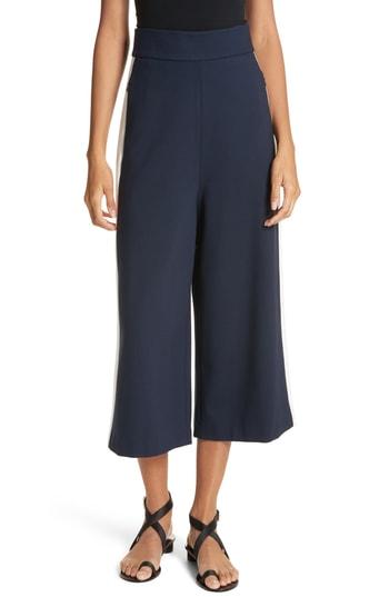 Women's Tibi Stretch Knit High Waist Crop Pants - Blue