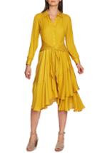 Women's 1.state Tie Front Dot Jacquard Dress - Yellow