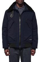 Men's Canada Goose Bromley Down Bomber Jacket With Genuine Shearling Collar, Size - Blue