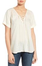Women's Lucky Brand Lace Up Top