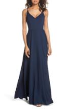 Women's Hayley Paige Occasions Cutout Crepe A-line Gown - Blue