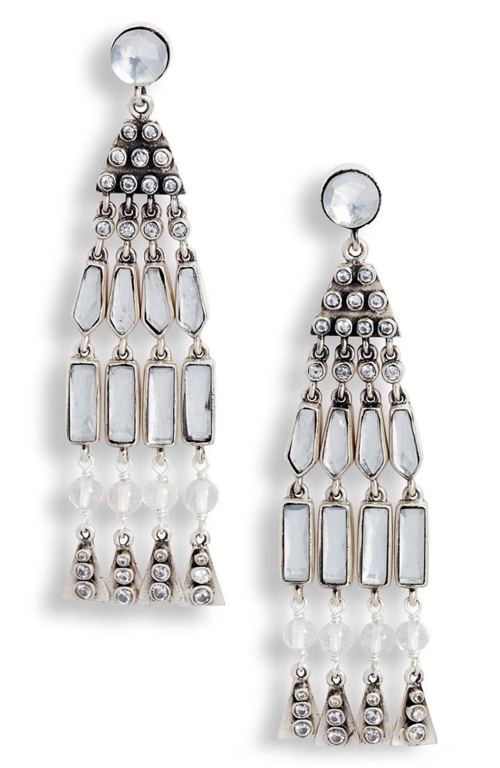 Women's Tory Burch Crystal Tassel Earrings