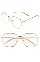 Women's Gucci 56mm Antireflective Sunglasses - Gold/ Solid Nude W/ Clear