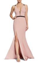 Women's Dress The Population Lana Plunging Strappy Shoulder Gown - Pink
