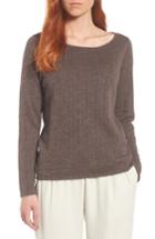 Women's Eileen Fisher Organic Linen & Cotton Sweater, Size - Grey