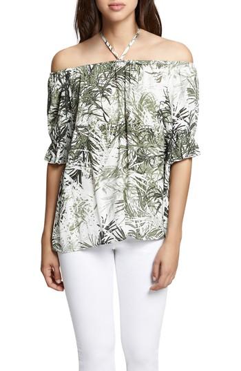 Women's Sanctuary Sandy Off The Shoulder Print Top - Green