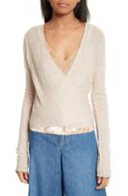 Women's Alice + Olivia Lauralee Ballerina Wrap Cardigan - Brown