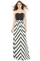 Women's Alfred Sung Strapless Stripe Sateen A-line Gown