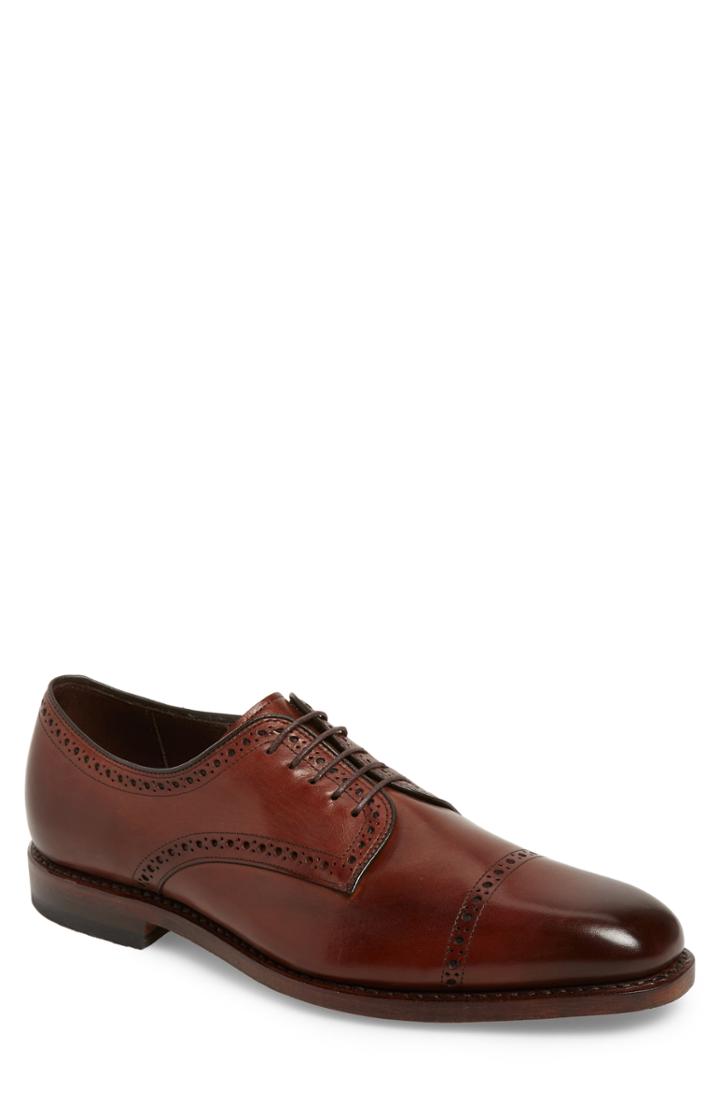 Men's Allen Edmonds Clarkston Cap Toe Derby D - Burgundy