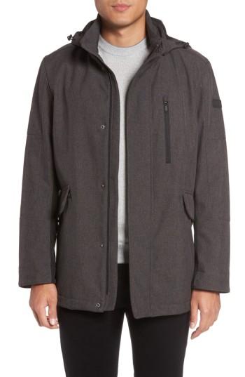 Men's Tumi Understated Commuter Water-resistant Jacket With Removable Hood - Grey