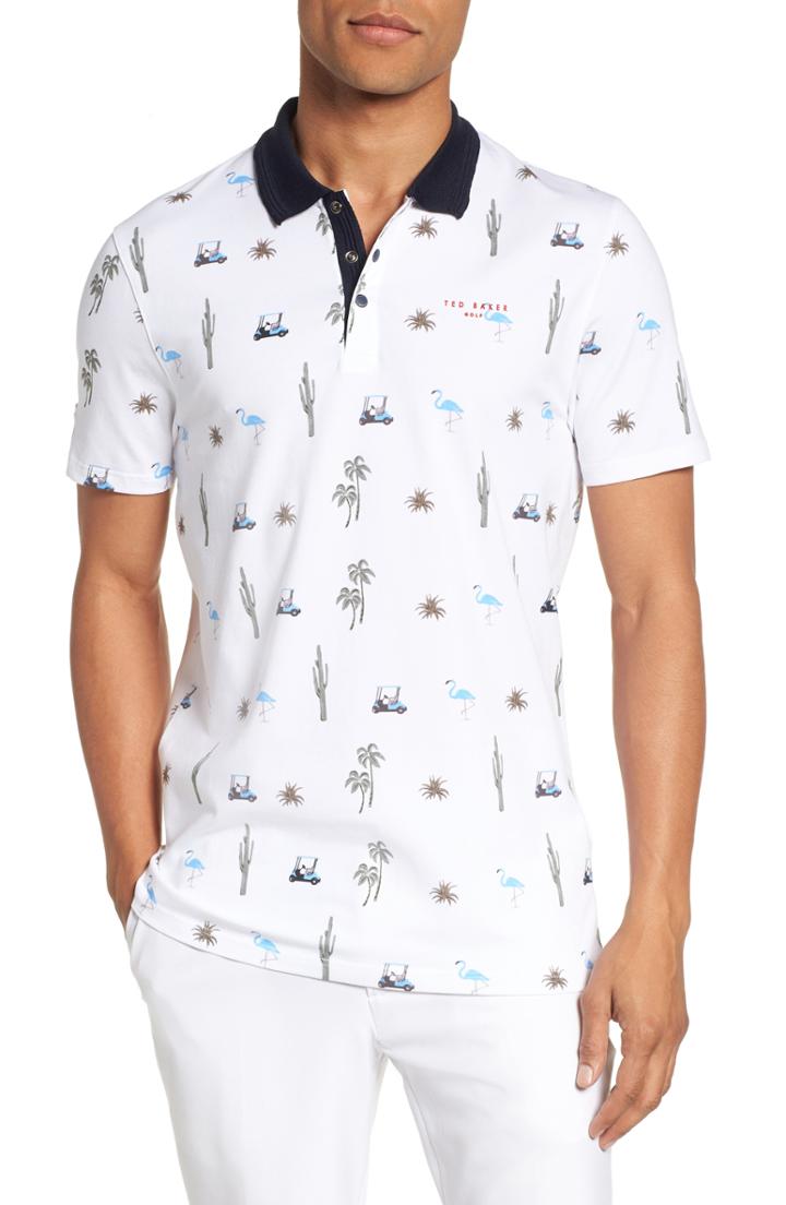 Men's Ted Baker London Trim Fit Golf Print Polo