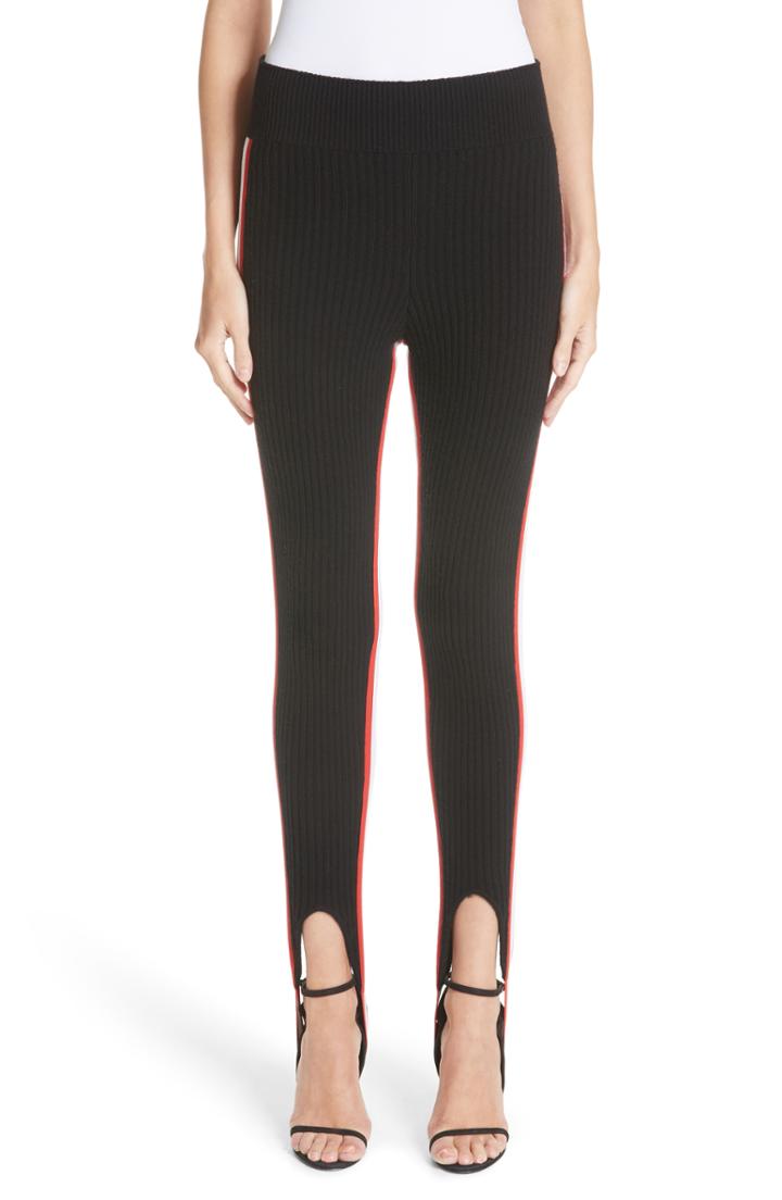 Women's Calvin Klein 205w39nyc Side Stripe Stretch Wool Stirrup Leggings - Black