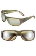 Men's Maui Jim 'world Cup - Polarizedplus2' 64mm Sunglasses - Matte Green Stripe