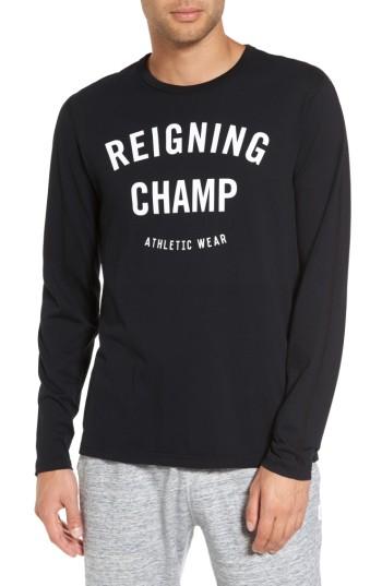 Men's Reigning Champ Gym Logo Long Sleeve T-shirt - Black