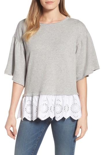 Women's Caslon Twofer Sweatshirt - Grey