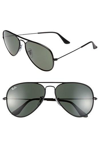 Ray-ban 58mm Aviator Sunglasses Green