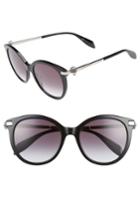Women's Alexander Mcqueen 53mm Rounded Cat Eye Sunglasses - Black