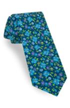 Men's Ted Baker London Floral Skinny Silk Tie, Size - Blue