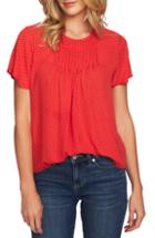 Women's Cece Refined Pintuck Pin Dot Blouse - Red