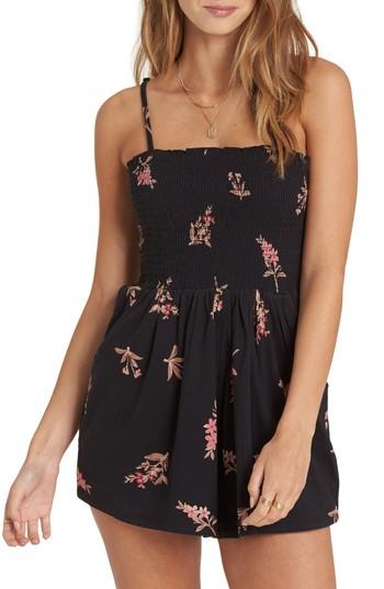 Women's Billabong So Sure Smocked Romper - Black
