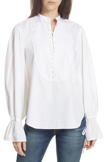 Women's Polo Ralph Lauren Tie Sleeve Shirt - White