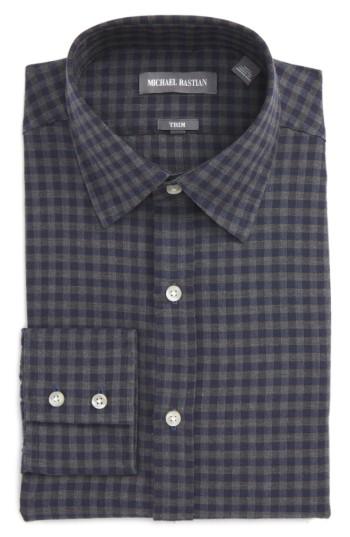 Men's Michael Bastian Trim Fit Check Dress Shirt .5 R - Blue