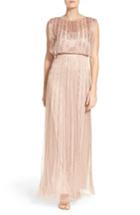 Women's Adrianna Papell Beaded Mesh Blouson Gown - Pink
