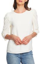 Women's 1.state Ruched Sleeve Blouse, Size - White