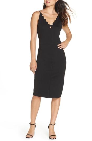 Women's Adelyn Rae Scallop Sheath Dress - Black