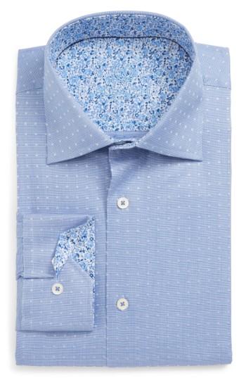 Men's Bugatchi Trim Fit Dress Shirt .5 - Blue