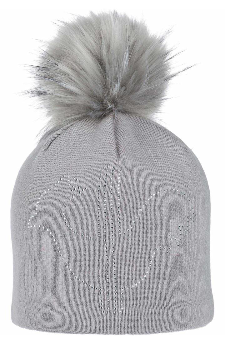 Women's Rossignol Ely Faux Fur Pom Studded Beanie - Grey