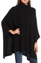 Women's Halogen Wool & Cashmere Poncho, Size - Black