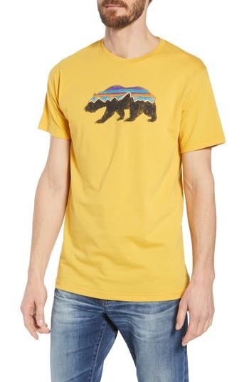 Men's Patagonia Fitz Roy Bear Crewneck T-shirt - Yellow