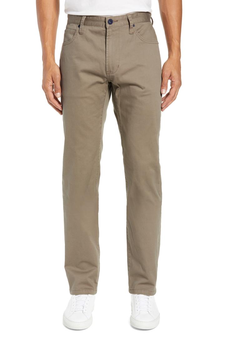 Men's Zachary Prell Wells Regular Fit Bedford Cord Pants - Brown