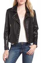 Women's Parker Easton Studded Leather Moto Jacket - Black