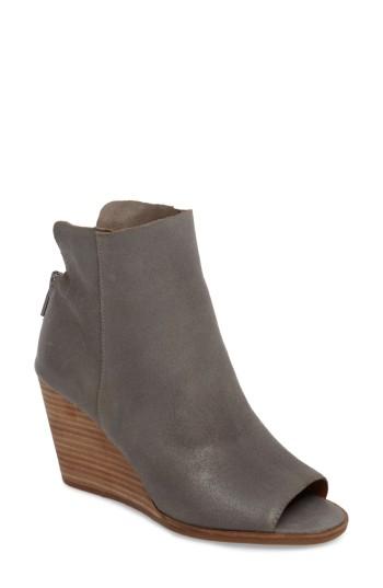 Women's Lucky Brand Urbi Peep Toe Bootie M - Grey
