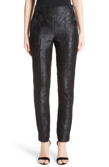 Women's St. John Collection Emma Avani Rose Jacquard Pants - Black