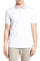 Men's Stone Rose Stitch Contrast Detail Polo (m) - White