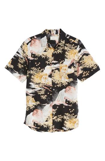 Men's 7 Diamonds Smiling Faces Slim Fit Short Sleeve Sport Shirt