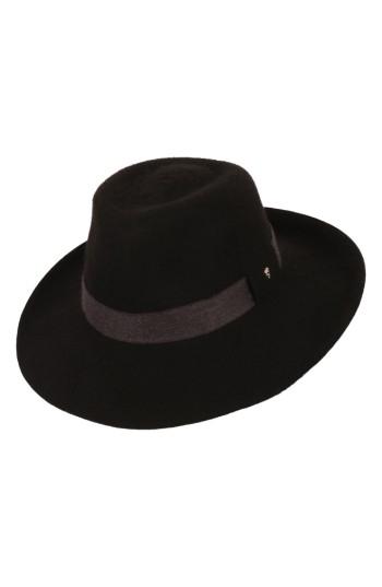 Women's Helen Kaminski Brushed Wool Felt Fedora - Black