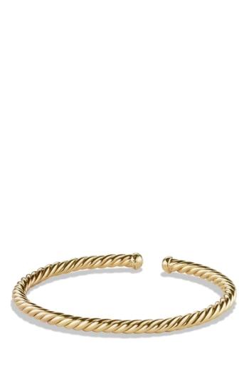 Women's David Yurman Cable Spira Bracelet In 18k Gold, 4mm
