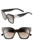 Women's Marc Jacobs 52mm Daisy Cat Eye Sunglasses - Black