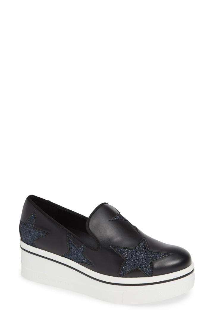Women's Stella Mccartney Binx Stars Slip-on Platform Sneaker Us / 36eu - Black