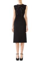 Women's Gucci Cady Crepe Bow Pencil Dress Us / 38 It - Black