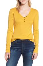 Women's Caslon V-neck Henley - Yellow