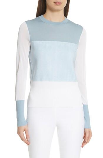 Women's Rag & Bone Marissa Colorblock Merino Wool Sweater - Blue