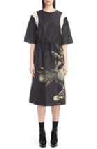 Women's Dries Van Noten Placed Print Poplin Dress Us / 38 Fr - Black