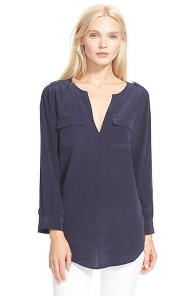 Women's Joie 'marlo' Silk Blouse - Blue