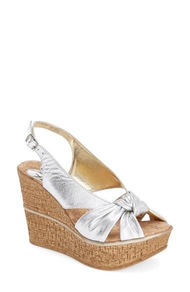 Women's Love And Liberty 'audra' Slingback Wedge M - Metallic